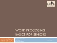 Word Processing Basics for Seniors - Crystal Lake Public Library