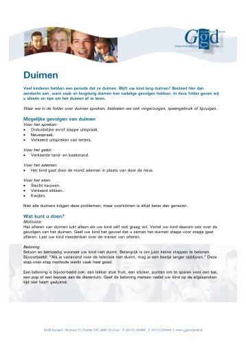 Duimen - GGD Zeeland