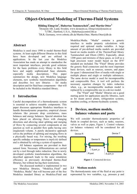 Hilding Elmqvist, Hubertus Tummescheit and Martin Otter ... - Modelica