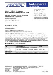 Skoda Fabia II Limousine Preisliste Endkunden Januar 2009