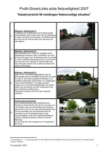 eindrapport fietsveiligheid - PvdA/GroenLinks Heumen