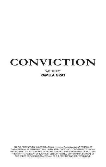Conviction screenplay - Movie Cultists