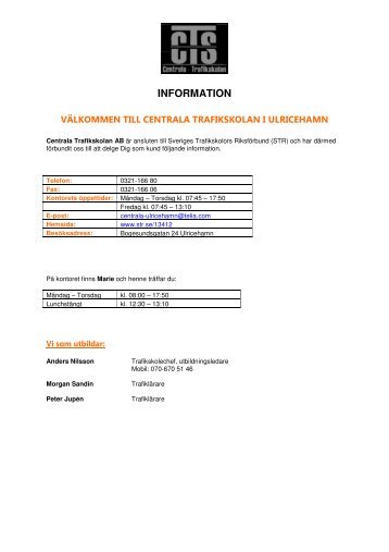 INFORMATION - 10840 - Centrala Trafikskolan AB - STR