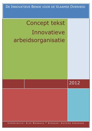 Conceptnota innovatieve arbeidsorganisatie - Bestuurszaken