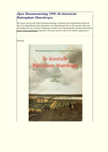 De historische Buitenplaats Maarsbergen - Maarn Maarsbergen ...