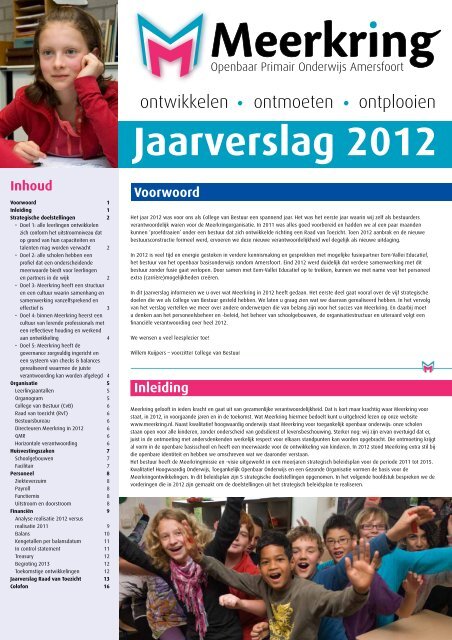het Jaarverslag 2012 van Meerkring.