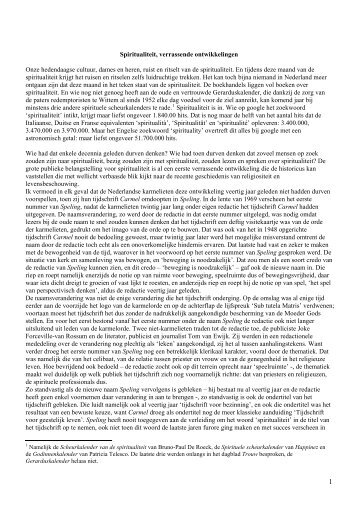 spiritualiteit, verrassende ontwikkelingen - Titus Brandsma Instituut