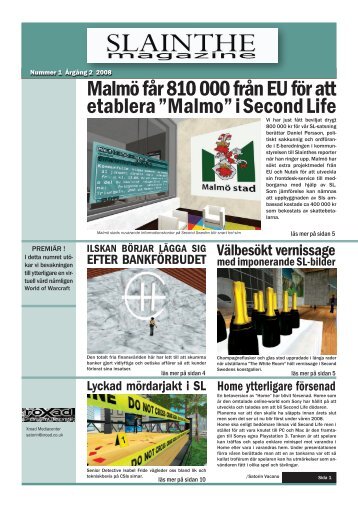 Malmö får 810 000 från EU för att etablera ”Malmo” i Second Life