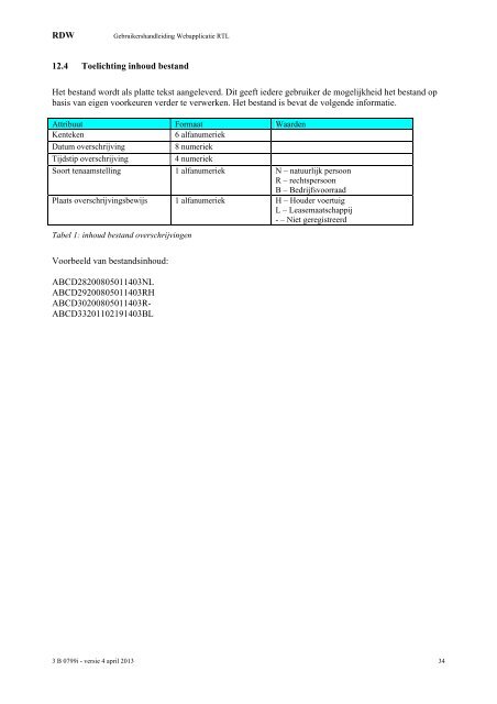 3 B 0799i Gebruikershandleiding webapplicatie RTL pdf, 474kb - Rdw