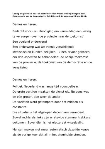 Probus afdeling Hengelo (pdf) - Provincie Overijssel