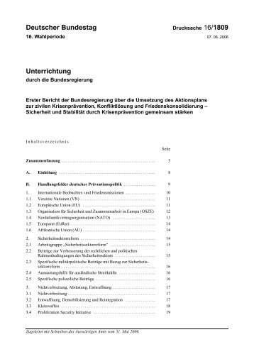 Erster Bericht der Bundesregierung über die Umsetzung des ...