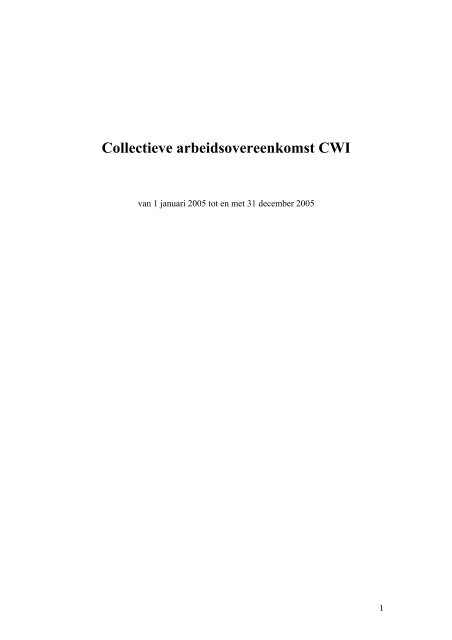 Collectieve arbeidsovereenkomst CWI - Outplacement