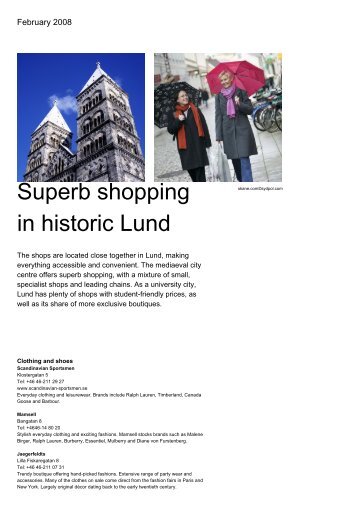Superb shopping in historic Lund