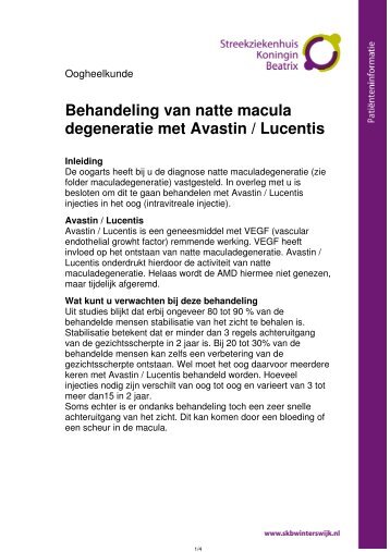 Behandeling natte Macula Degeneratie - Streekziekenhuis Koningin ...