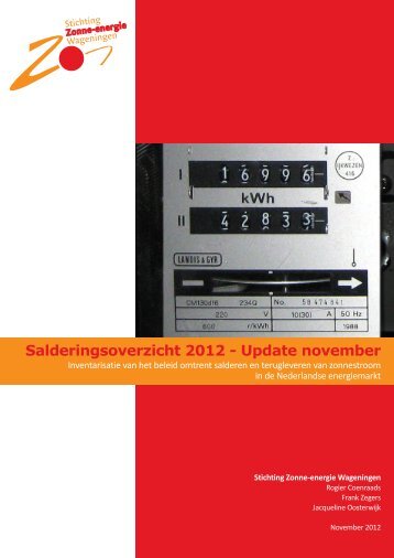 Salderingsoverzicht 2012 - Zonne-energie Wageningen