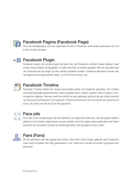 Facebook Terminologie - Yes2web