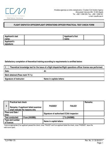 Page: 1 FLIGHT DISPATCH OFFICER/FLIGHT ... - CCAA