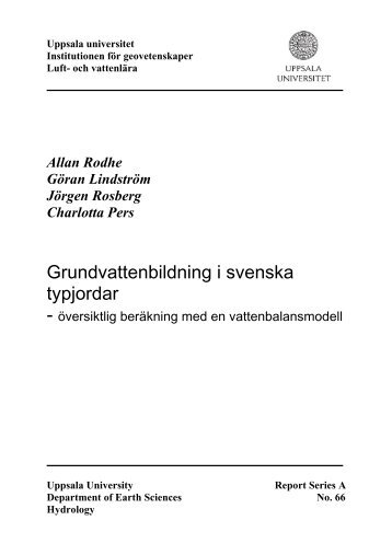 Grundvattenbildning i svenska typjordar - Sveriges geologiska ...