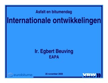 Internationale ontwikkelingen - Asfaltnet