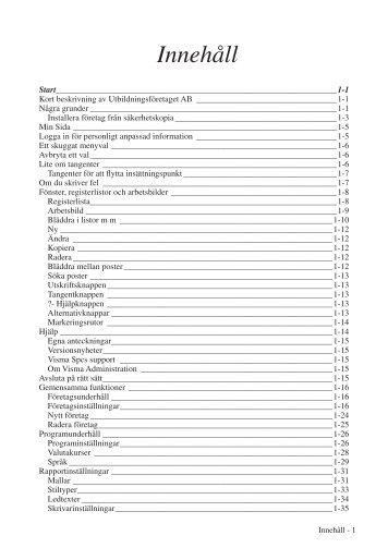 Innehåll - Visma Spcs AB