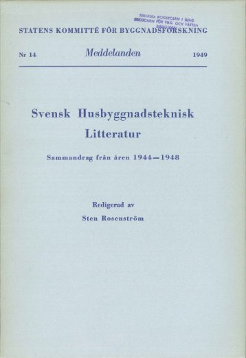 Litteratur - Byggnadsmaterial