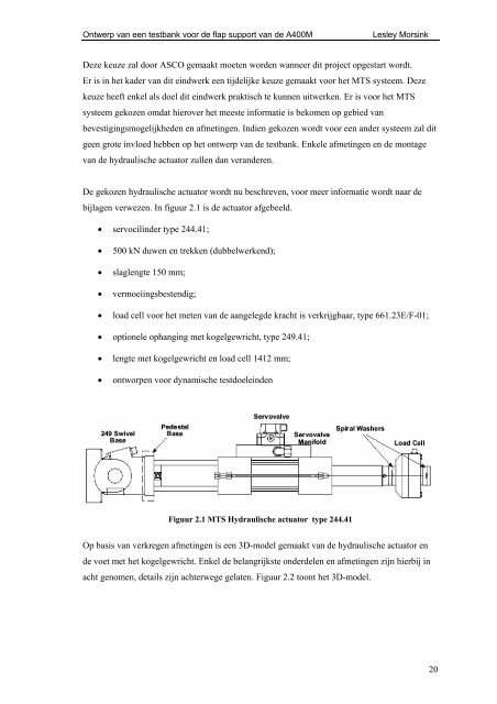 Ontwerp van een testbank voor de flap support van de A400M