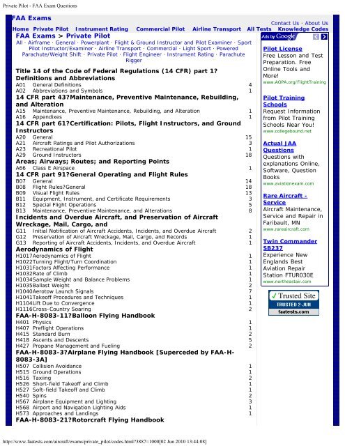 Faa Rest Rules Chart