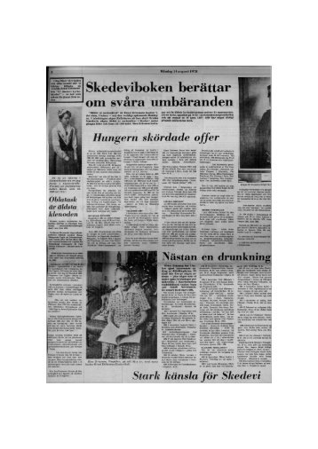 1978-08-14 Skedevi boken berättar om svåra umbäranden