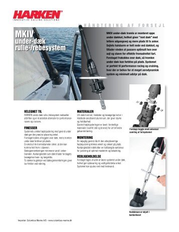 Harken MKIV under-dæk rulle-/rebesystem - Columbus Marine