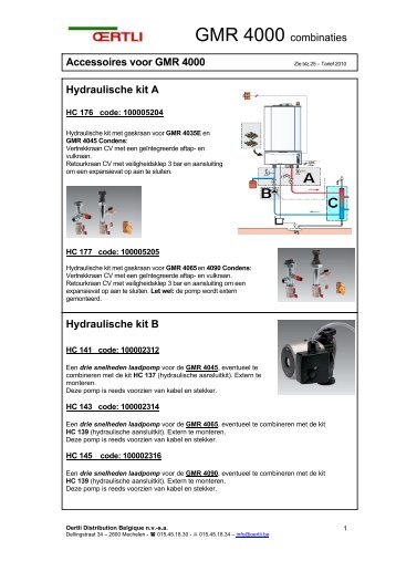 GMR 4000 combinaties Accessoires voor GMR 4000 ... - Oertli