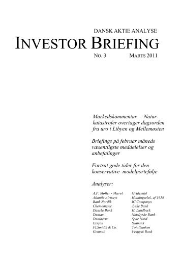 INVESTOR BRIEFING - Dansk Aktie Analyse