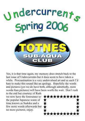 Spring 2006 - Totnes Sub-Aqua Club