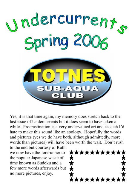 Spring 2006 - Totnes Sub-Aqua Club
