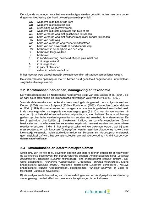 korstmossen Vlaams-Brabant rapport studie 2007 - Natuurpunt