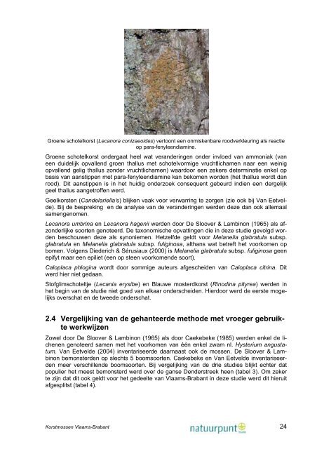 korstmossen Vlaams-Brabant rapport studie 2007 - Natuurpunt