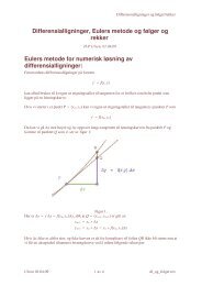 Eulers metode for numerisk løsning av differensialligninger