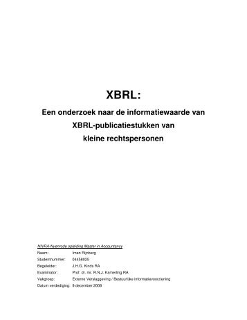 Een onderzoek naar de informatiewaarde van XBRL ...