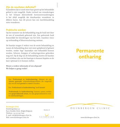 bekijk onze brochure - Duinbergen Clinic