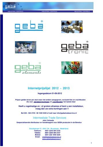 Documentatie GEBA producten 2012-2013 - Intermediate Trade ...