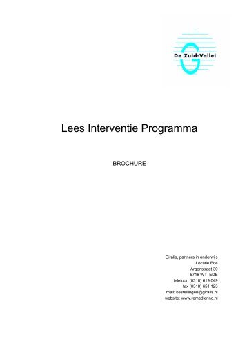 Lees Interventie Programma - Remediërende materialen