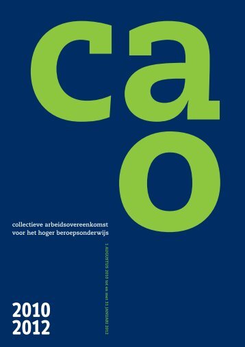 Cao HBO 2010 - 2012 - Vereniging Hogescholen