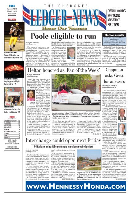 Poole eligible to run - Index of - The Cherokee Ledger-News