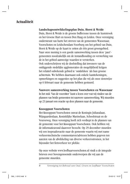 Nummer 1, Februari 2012 - Vereniging tot behoud van Oud, Groen ...