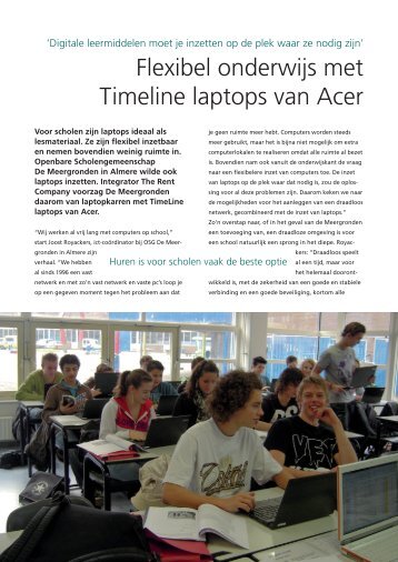 Flexibel onderwijs met Timeline laptops van Acer - The Rent Company