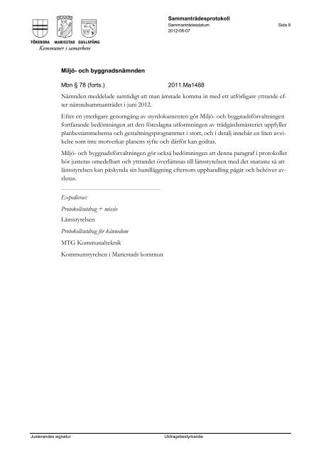 Miljö- och byggnadsnämnden protokoll 2012-06-07.pdf - Gullspångs ...