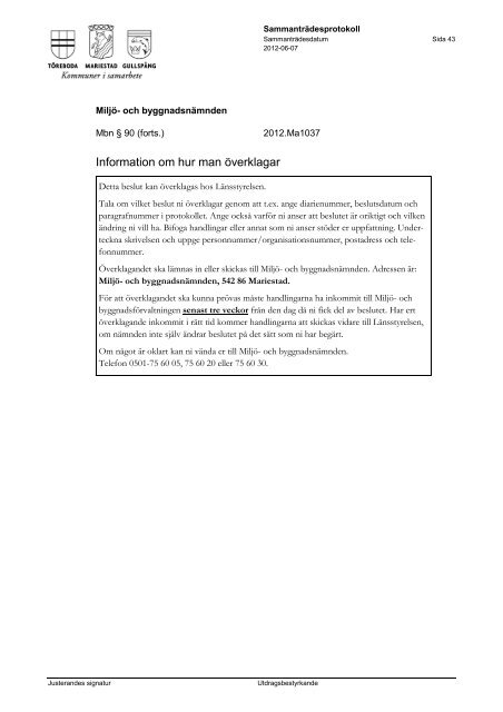 Miljö- och byggnadsnämnden protokoll 2012-06-07.pdf - Gullspångs ...