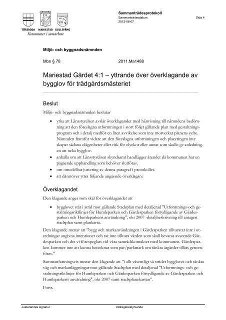 Miljö- och byggnadsnämnden protokoll 2012-06-07.pdf - Gullspångs ...