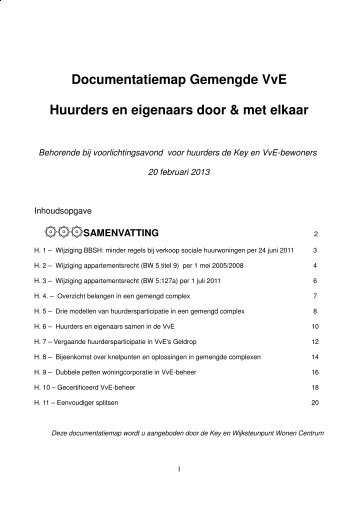 Documentatiemap Gemengde VvE - Wijksteunpunt Wonen