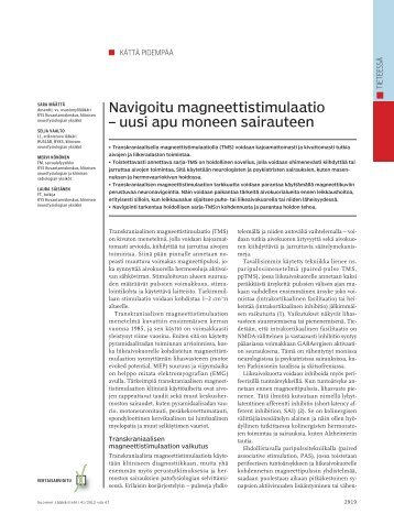 Navigoitu magneettistimulaatio - Suomen Lääkärilehti