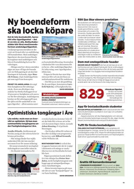 Nr 1, 2012 - Fastighetstidningen